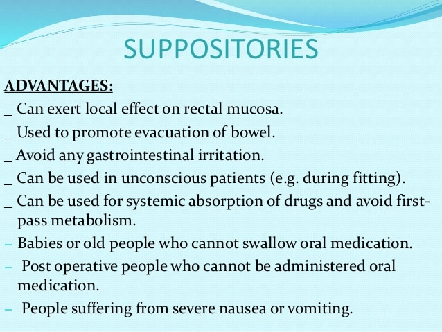 suppositories advantages 