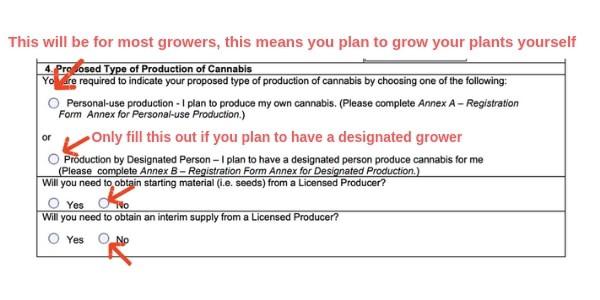 example canada marijuana license form proposed type of production