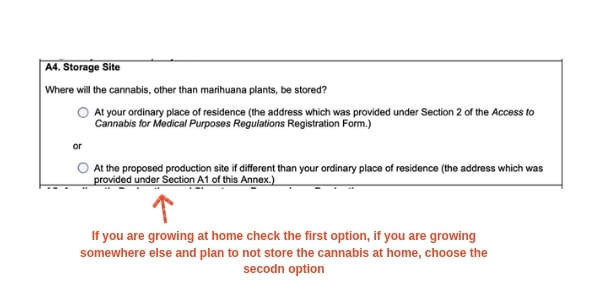 example canada marijuana license form storage site